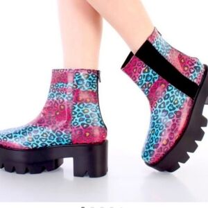 Rainbow Platform Ankle Boots